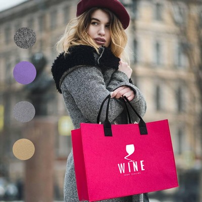 Large Felt Grocery Tote Bag