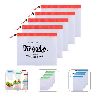 Reusable Polyester Vegetable Fruit Mesh Produce Bag