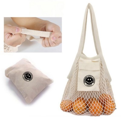 Compact Reusable Cotton Mesh Tote